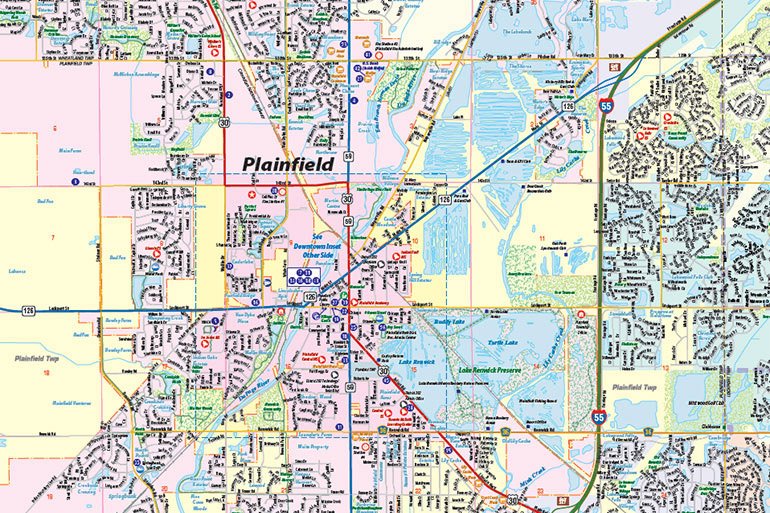 Plainfield Road Area, IL - Plainfield IL Map, Interactive Map of Plainfield - Town Square Publications